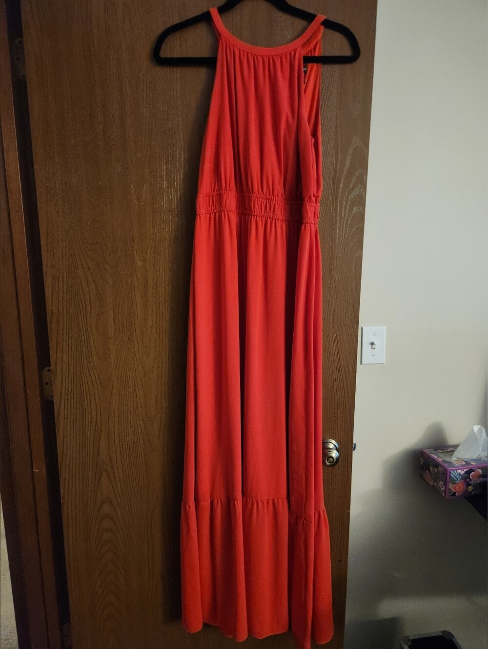 Sacks Fifth Avenue Women's Coral Halter Maxi Dress - Unbranded, Size 6